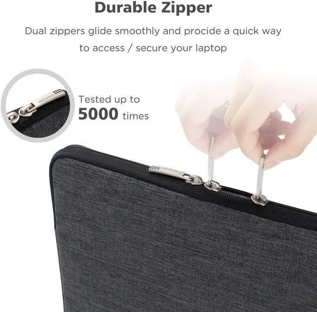 Alt view image 5 of 7 - NIDOO 13.3 Inch Laptop Sleeve Case Water Resistant Protective Cover Bag for 14.4" Surface Laptop Studio / 13.5" Surface Book 3 2/14" ThinkPad E14 / Yoga Slim 7i Pro X/HP EliteBook Acer Samsung