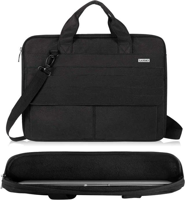Alt view image 3 of 7 - Laptop Bag Carrying Case 15.6 Inch with Shoulder Strap Slim Waterproof Computer Sleeve Cover Compatible with MacBook Pro 15/16 15-16 Inch Laptop Black