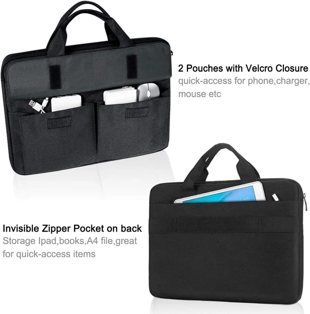 Alt view image 6 of 7 - Laptop Bag Carrying Case 15.6 Inch with Shoulder Strap Slim Waterproof Computer Sleeve Cover Compatible with MacBook Pro 15/16 15-16 Inch Laptop Black