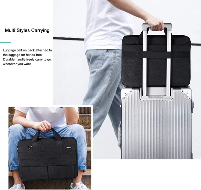 Alt view image 7 of 7 - Laptop Bag Carrying Case 15.6 Inch with Shoulder Strap Slim Waterproof Computer Sleeve Cover Compatible with MacBook Pro 15/16 15-16 Inch Laptop Black