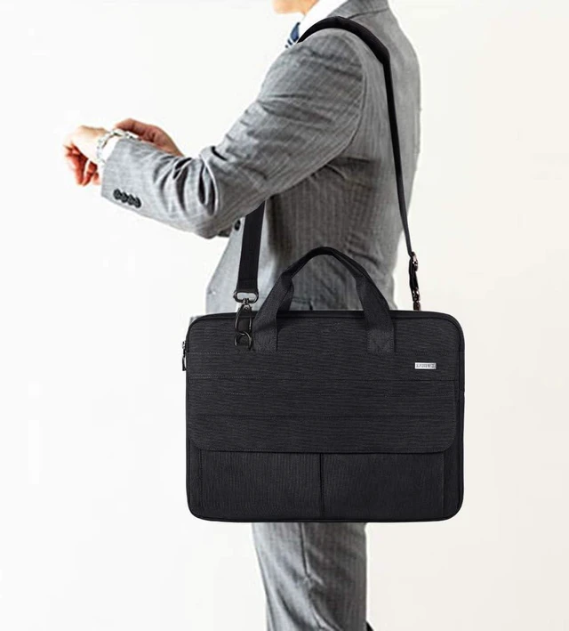 Alt view image 2 of 7 - Laptop Bag Carrying Case 15.6 Inch with Shoulder Strap Slim Waterproof Computer Sleeve Cover Compatible with MacBook Pro 15/16 15-16 Inch Laptop Black