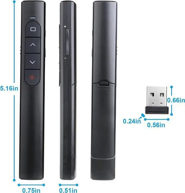 Alt view image 7 of 7 - Wireless Presenter Remote Presentation Clicker with Hyperlink & Volume Remote Control PowerPoint Office Presentation Clicker for Keynote/PPT/Mac/PC/Laptop(Battery Included)
