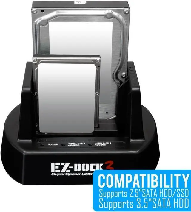 Alt view image 7 of 7 - KingWin 2 Bay USB 3.0 EZ Dock For 2.5-Inch and 3.5-Inch with Clone (EZD-2537U3)