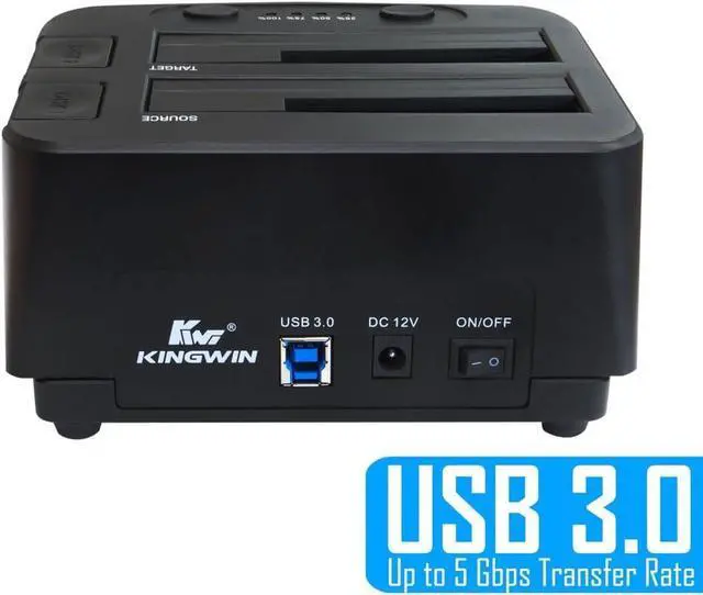 Alt view image 6 of 7 - Kingwin Power Dual Bay Docking Station Usb 3.0 External Hard Drives, PD-2537U3