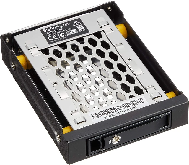 Main image of com 2.5 SATA Drive Hot Swap Bay - for 3.5” Front Bay - Anti-Vibration - Front Mount Design - Hard Drive Caddy - Hard Drive Rack (SATBP125VP)