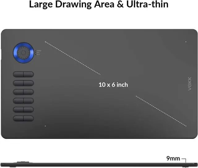 Alt view image 6 of 7 - Digital Drawing Tablet VEIKK A15Pro Graphics Pen Tablet 10 x 6 Inch Graphics Tablet with 12 Shortcut Keys and 1 Quick Dial,Supports Tilt Function,for MAC/Win/ Linux / Android OS (Blue)