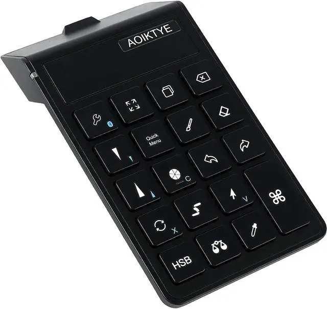Main image of Aoiktye 2 Wireless Keyboard for Procreate Bluetooth Shortcut Drawing Keyboard for iPad Graphics Tablet. USB Charging and Long Standby Time Procreate Keyboard-5.8 x 3.8 inches (Upgraded Black)