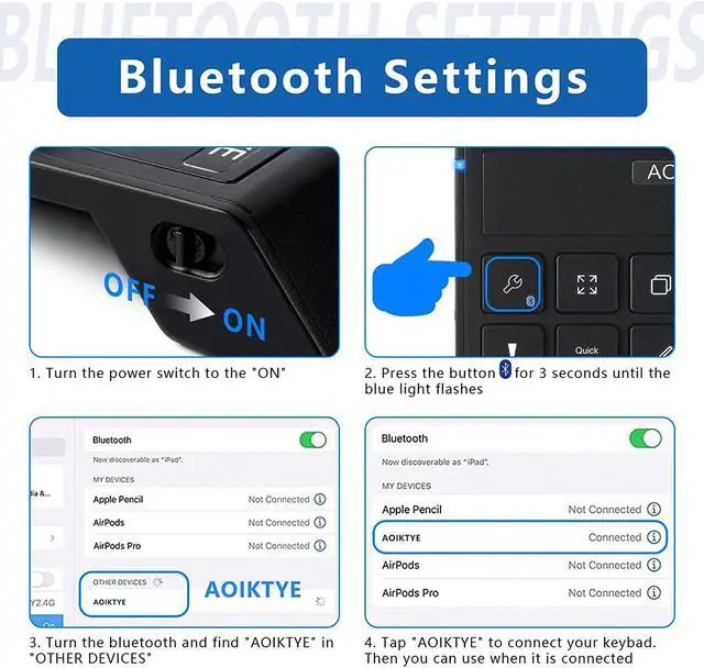 Alt view image 5 of 7 - Aoiktye 2 Wireless Keyboard for Procreate Bluetooth Shortcut Drawing Keyboard for iPad Graphics Tablet. USB Charging and Long Standby Time Procreate Keyboard-5.8 x 3.8 inches (Upgraded Black)