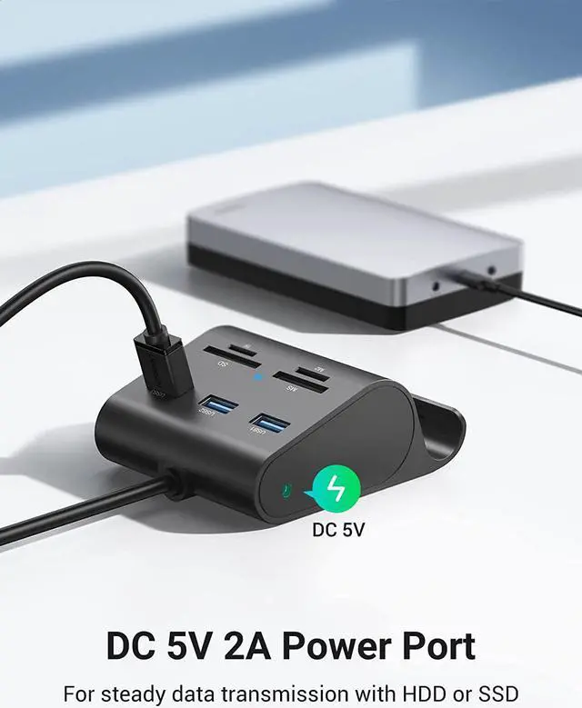 Alt view image 6 of 7 - UGREEN USB Card Reader USB 3.0 Hub 3 Ports with SD TF MS M2 Card Adapter and Phone Stand Dock Combo for iMac MacBook Pro Air Macbook Retina Mac Mini Windows Surface Pro IdeaPad PC LaptopTablet