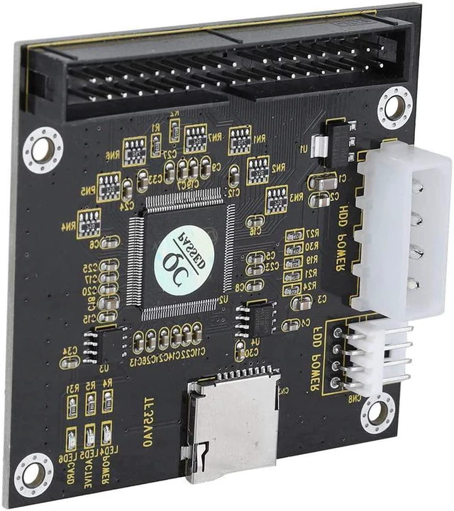 Alt view image 2 of 7 - SD/SDHC/SDXC/MMC to IDE 40Pin 3.5in Male Memory Card Adapter Mute Four-Legged Computer Power Connector for DOS/Linux/Windows MMC System Specification 2.0 etc