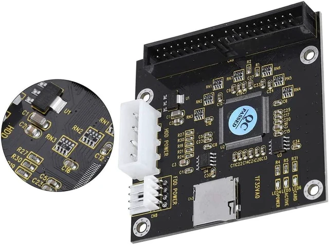 Alt view image 7 of 7 - SD/SDHC/SDXC/MMC to IDE 40Pin 3.5in Male Memory Card Adapter Mute Four-Legged Computer Power Connector for DOS/Linux/Windows MMC System Specification 2.0 etc
