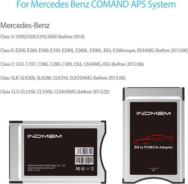 Alt view image 3 of 4 - PCMCIA to SD Card Memory Card Adapter SDHC to PC Card Converter Reader for Mercedes Benz S E C GLK CLS Class COMAND APS System Media Player