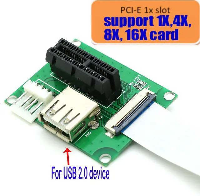 Alt view image 2 of 3 - PCI-E Express X1/UB to M.2 A/E Key Adapter Card with FPC Cable