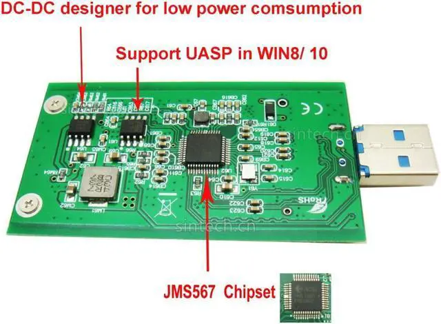 Alt view image 3 of 3 - USB 3.0 mSATA SATA III SSD Adapter Card, 6Gb/s Support UASP
