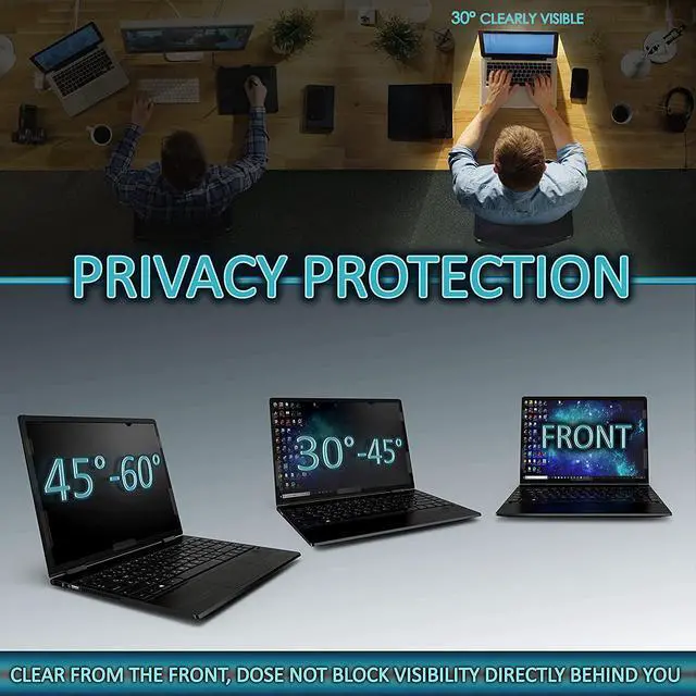Alt view image 2 of 7 - Privacy Screen Filter for 14 Inches Laptop, Anti-Glare and Anti Blue Light Screen Protector