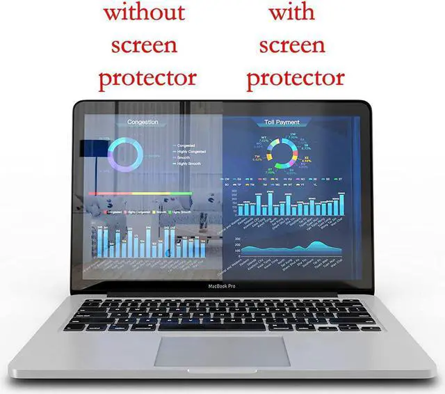 Alt view image 2 of 7 - Anti Blue Light Screen Protector (2 Pack) for MacBook Air 13 inch (Released in 2010-2017). Filter Out Blue Light and Relieve Computer Eye Strain to Help You Sleep Better