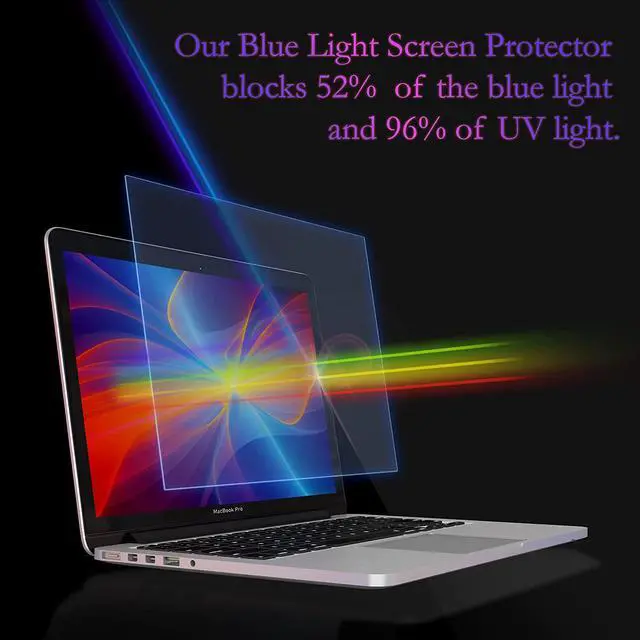 Alt view image 3 of 7 - Anti Blue Light Screen Protector (2 Pack) for MacBook Air 13 inch (Released in 2010-2017). Filter Out Blue Light and Relieve Computer Eye Strain to Help You Sleep Better