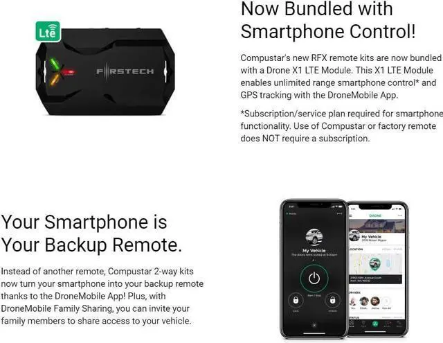 Alt view image 5 of 7 - CSX4900-S 4-Button 2-Way, 3000' Remote Start System w/Drone X1LTE