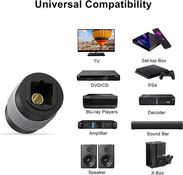 Alt view image 3 of 7 - Optical Extension Coupler,CableCreation [5-Pack] Optical Toslink Female to Toslink Female Extention Connector