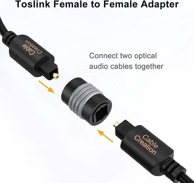 Alt view image 7 of 7 - Optical Extension Coupler,CableCreation [5-Pack] Optical Toslink Female to Toslink Female Extention Connector