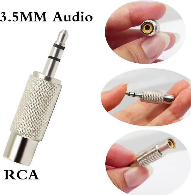 Alt view image 7 of 7 - RCA to 3.5MM Audio Adapter Metal 3.5mm (1/8 Inch) Stereo Plug Male to RCA Female Jack Adaptor Connector(Silver)(2 Packs 3-Pole)