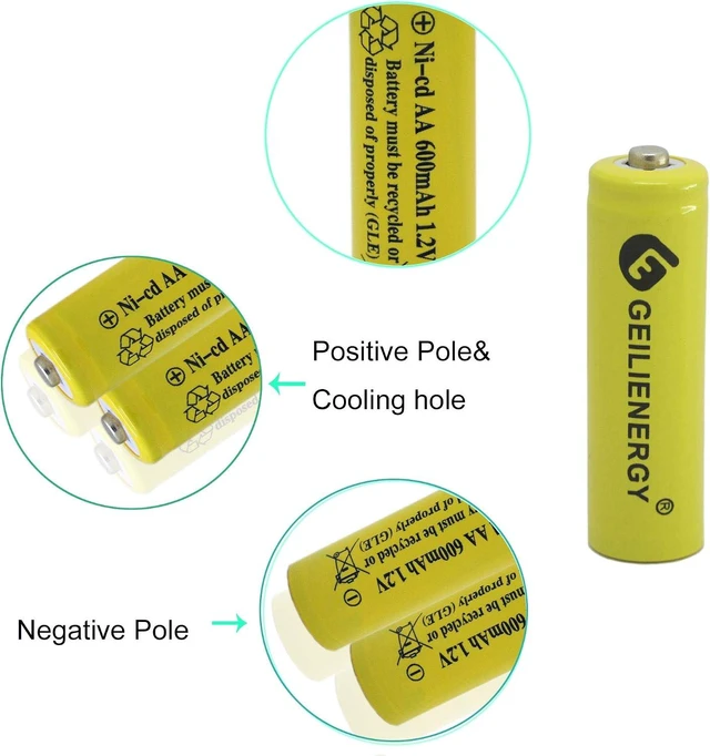 Alt view image 3 of 7 - AA Size NiCd AA 600mAh 1.2V Rechargeable Batteries for Solar Lamp Solar Light(20 PCS)