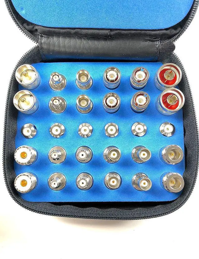 Main image of 30pcs RF Coaxial Universal Adapter Kit N TNC SMA BNC UHF Mini-UHF (kit only (no Cable))