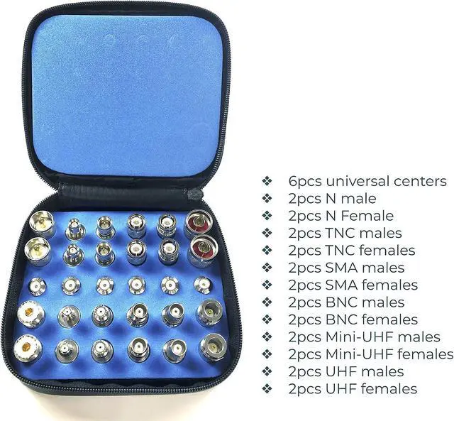 Alt view image 2 of 3 - 30pcs RF Coaxial Universal Adapter Kit N TNC SMA BNC UHF Mini-UHF (kit only (no Cable))