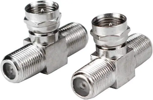 Alt view image 2 of 3 - F-Type RG6 Coax Cable Splitter Combiner Adapter Connecter for TV Video Antenna Cable Satellite (2 Pack 3-Way F-Type Male to 2 Female)
