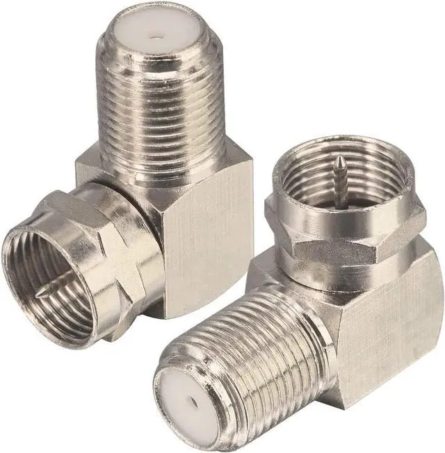 Alt view image 4 of 5 - Onelinkmore Coaxial Cable Right Angle Connector F Type Female to Male Adapter Right Angle Coax Connector F Male to Female RG6 Adapter for Coax Cable and Wall Plates 90 Degree Pack of 2