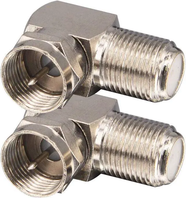 Alt view image 5 of 5 - Onelinkmore Coaxial Cable Right Angle Connector F Type Female to Male Adapter Right Angle Coax Connector F Male to Female RG6 Adapter for Coax Cable and Wall Plates 90 Degree Pack of 2