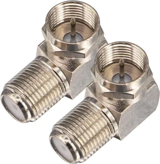 Main image of Onelinkmore Coaxial Cable Right Angle Connector F Type Female to Male Adapter Right Angle Coax Connector F Male to Female RG6 Adapter for Coax Cable and Wall Plates 90 Degree Pack of 2