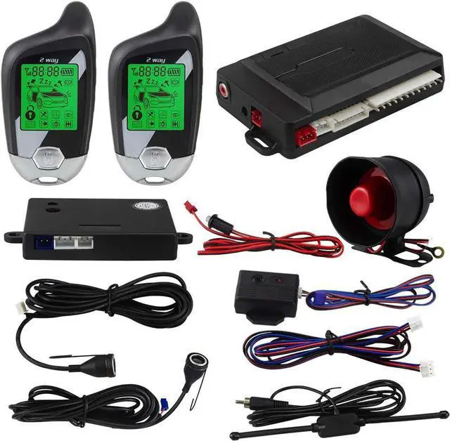 Main image of EC203 2 Way car Alarm System with LCD Pager Display, ultrasonic Sensor & Shock Sensor DC12V