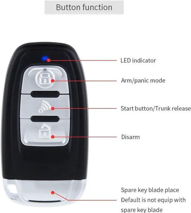 Alt view image 4 of 7 - EC002 Smart Key RFID PKE Car Alarm System Passive Keyless Entry Remote Starter Push Start Button & Touch Password Entry Hopping Code