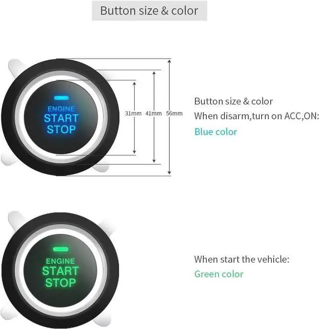 Alt view image 4 of 7 - EC002-K-NS ligent car Alarm kit with Passive keyless Entry Automatically Lock Unlock car Door Remote Start Push Start and Touch Password Entry Shock Sensor