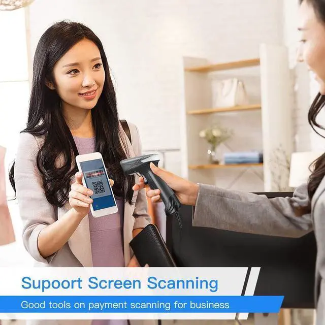 Alt view image 4 of 7 - Eyoyo USB QR 2D Barcode Scanner, Handheld Wired Bar Code Reader PDF417 Data Matrix for Mobile Payment, Pos System, Supermarket Inventory Management, Plug and Play, Extra Long USB Cable