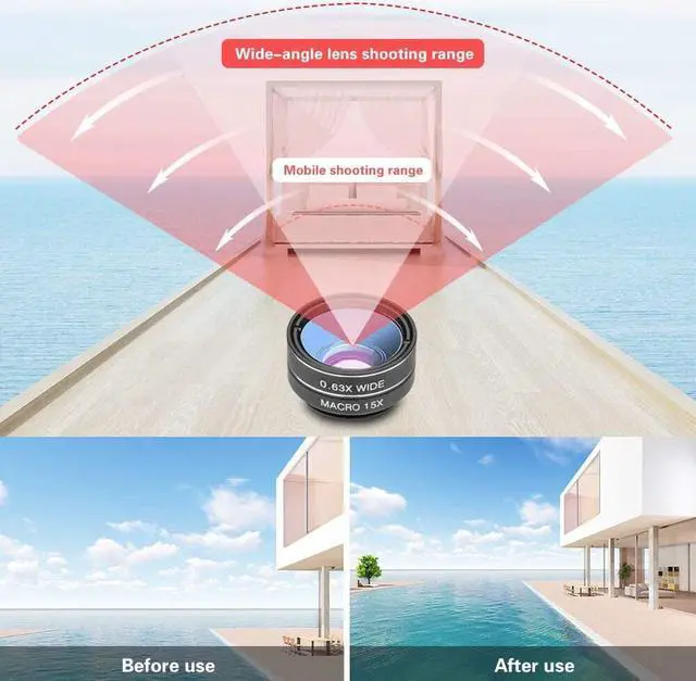 Alt view image 4 of 7 - Godefa Phone Camera Lens Kit, 14 in 1 Lenses with Selfie Light for iPhone 14 13 12 11 Xs X Pro Samsung and Other Andriod Smartphone, Universal Clip on Wide Angle+Macro+ Fisheye Camera Lenses