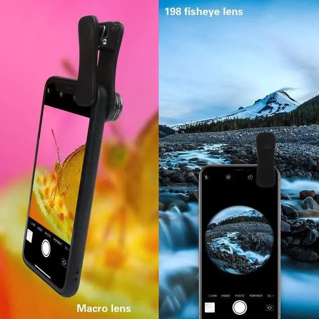 Alt view image 5 of 7 - Godefa Phone Camera Lens Kit, 14 in 1 Lenses with Selfie Light for iPhone 14 13 12 11 Xs X Pro Samsung and Other Andriod Smartphone, Universal Clip on Wide Angle+Macro+ Fisheye Camera Lenses