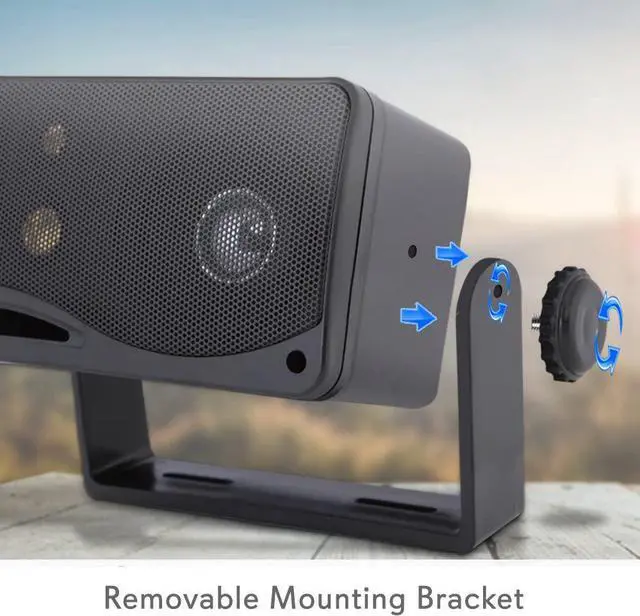 Alt view image 6 of 7 - Pyle Wireless Bluetooth Stereo Power Amplifier & Mini Box Speaker System - 3.5 Inch 200 Watt Weatherproof Marine Grade Mount Speakers (Black)