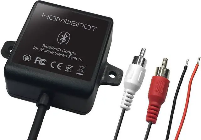 Alt view image 2 of 3 - Bluetooth Marine Receiver Adapter Waterproof by HomeSpot Stereo Head Units for Marine Yacht, Boats Vehicles Cars, Motorcycles, ATV, Bath (Built-in with Ground Noise Isolator)