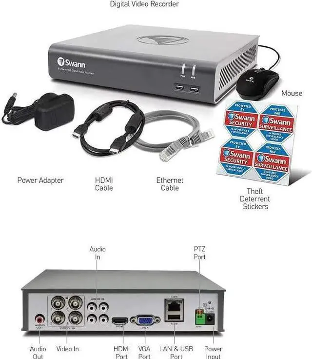 Alt view image 3 of 5 - Swann 4580 DVR 44580 4 Channel Digital Video Recorder HDMI, VGA, Remote Access, Works Will Select Swann Cameras Only, See Details
