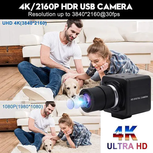 Alt view image 4 of 7 - ALPCAM 4K USB Camera Ultra HD 2160P Webcam,5X Optical Manual Wide Angle Webcam with 2.8-12mm Varifocal Lens,Sony IMX317 Sensor USB Zoom Video Conference Camera for Mac/Window/Linux/Raspberry Pi