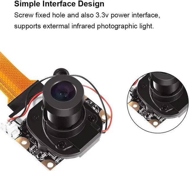 Alt view image 3 of 7 - for Raspberry Pi 3 Model B+ Camera Module Automatic IR-Cut Switching Day/Night Vision Video Webcam Adjustable Focus 5MP OV5647 Sensor 1080p HD for Raspberry Pi 2/3 Model B Model A A+ Zero/Zero W