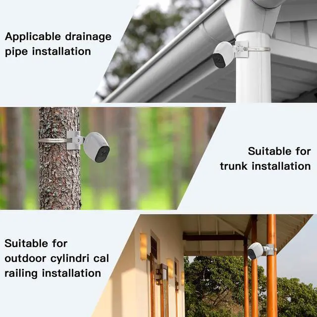Alt view image 2 of 7 - Universal Outdoor Camera Mount for Arlo Pro 5S/Pro 4/Pro 3/Ultra 2/Essential XL,for eufyCam 2C/2C Pro and More Security Camera with 1/4 Thread(White, 2 Pack)