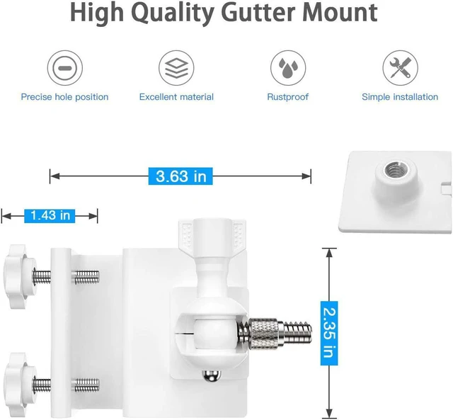 Alt view image 5 of 7 - HOLACA Universal Solar Panel Gutter Mount for Ring Solar Panels, White