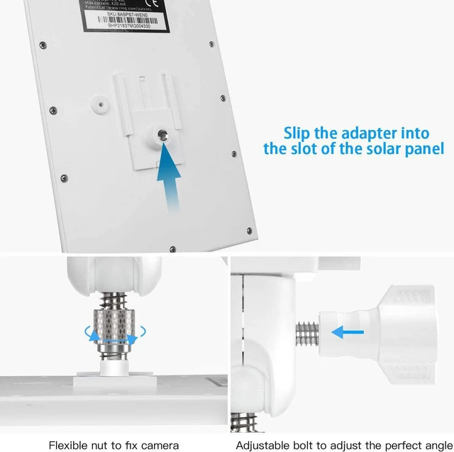 Alt view image 6 of 7 - HOLACA Universal Solar Panel Gutter Mount for Ring Solar Panels, White
