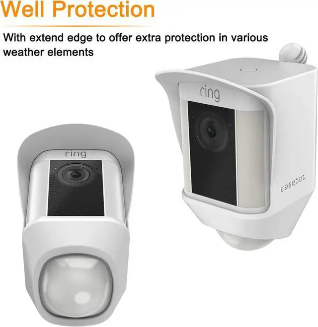 Alt view image 3 of 7 - Fintie Silicone Case for Ring Spotlight Cam, Soft Silicone Weather Resistant Protective Skin Cover for Ring Spotlight Battery HD Security Camera, White