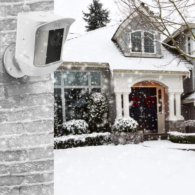 Alt view image 6 of 7 - Fintie Silicone Case for Ring Spotlight Cam, Soft Silicone Weather Resistant Protective Skin Cover for Ring Spotlight Battery HD Security Camera, White