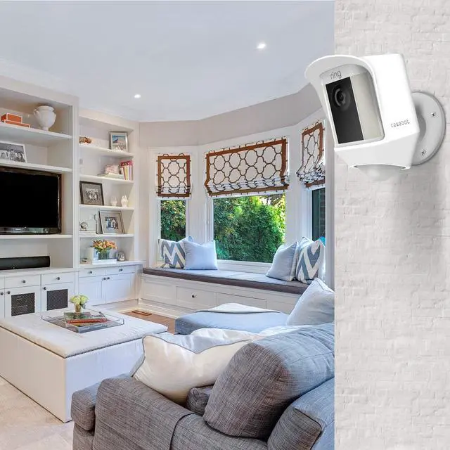 Alt view image 7 of 7 - Fintie Silicone Case for Ring Spotlight Cam, Soft Silicone Weather Resistant Protective Skin Cover for Ring Spotlight Battery HD Security Camera, White