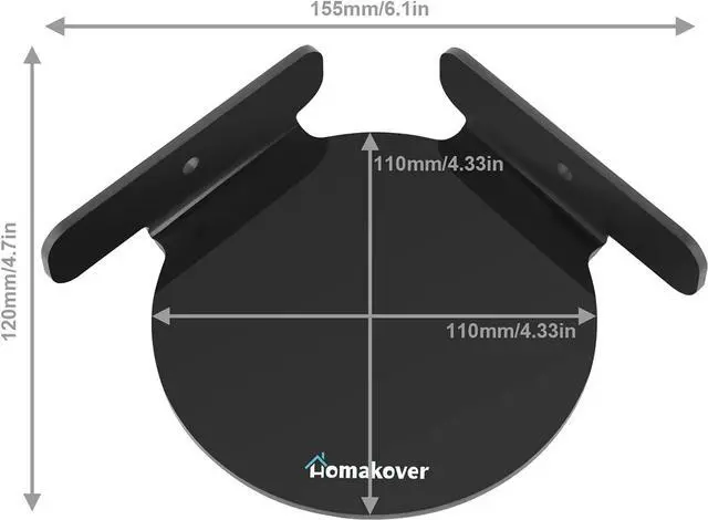 Alt view image 5 of 7 - Acrylic Mini Circular Corner Shelf Mount for Security Cameras, Baby Monitors, Speakers, Plants & More, Universal Cam Holder, Easy to Install, Screwless with Damage-free Replacement Strips (Black)
